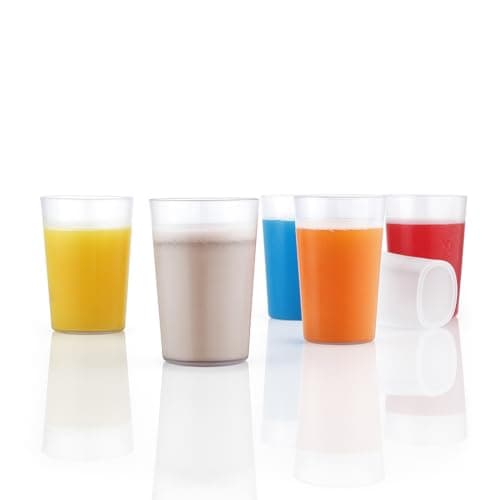 Ganesh Square Plastic Fiber Glass Set of 6 for Water Drinking Glass, Juice Glasses, Soda Glass, Beer Glass, Milk Glass, Unbreakable Glass Set, Long Plastic Glass (350 ML, Transparent)