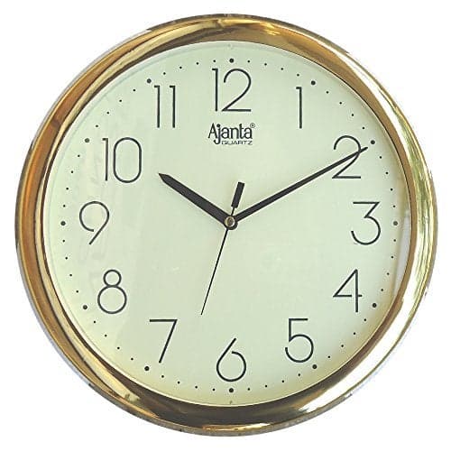 Ajanta Analog Plastic Wall Clock (Ivory, Black) 26cm x 26cm