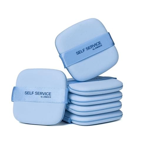 JUNOCO Artist Puff Set MultiSurface Wedge Makeup Puffs for Precision Blending Setting Liquid Cream Powder Reusable 6Pack