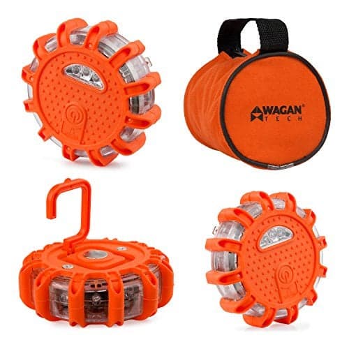 Wagan EL2639-3 FRED Flashing Roadside Emergency Disc LED Flare 9 Flash Modes for Roadside Security, Warning Flashing with Magnet and Hook for Vehicles and Boats