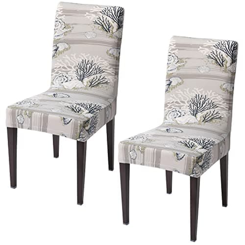 HOKIPO Elastic Stretchable 2 Seat Cover for Chairs Washable Slipcover Protector (AR-4038-D9*2), Polyester Blend