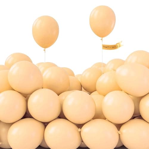 PartyWoo Nude Balloons 50pcs 5 Inch Apricot Boho Fall Neutral Latex Helium Balloons for Graduation Wedding Anniversary Birthday Boy Baby Shower Woodland Boho Theme Party Decorations BrownF05