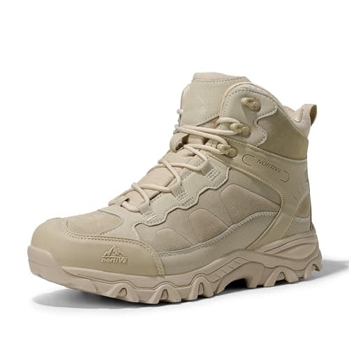 NORTIV 8 Men's Waterproof Hiking Boots Outdoor Mid Trekking Lightweight Mountaineering Shoes Paladin,Size 10.5,Sand,JS19004M