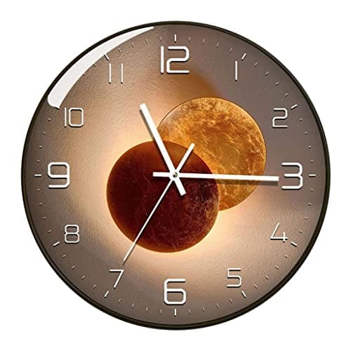 TEKCOOL Wall Clock 12" Silent Quartz Decorative Wall Clock Non-Ticking Classic Digital Clock Battery Operated Round Easy to Read Handheld Complete Home/Kitchen/Bedroom(419).