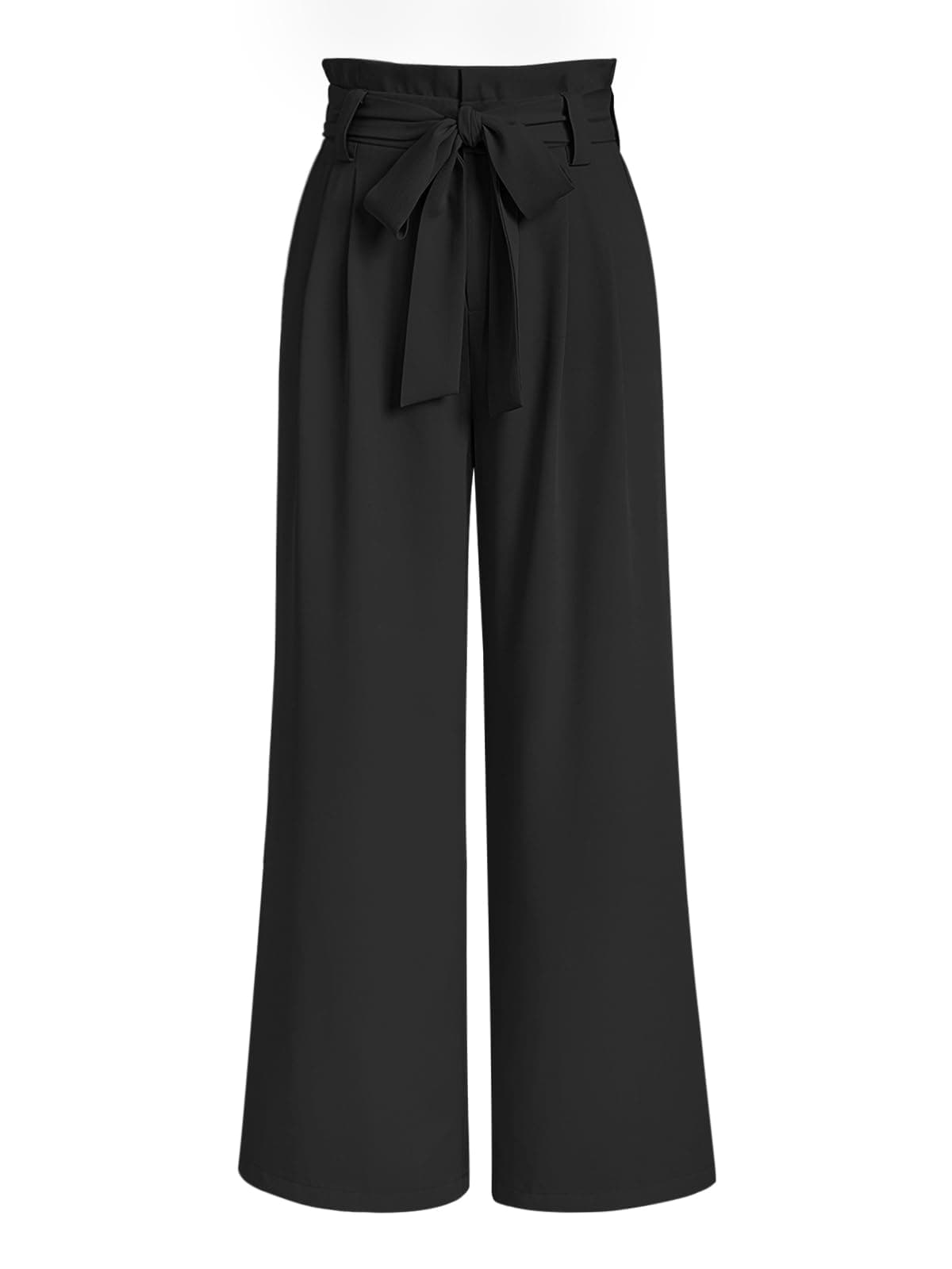 LILLUSORY Wide Leg Dress Work Pants Womens Petite Palazzo 2025 Flowy Trousers Slacks High Waisted Paperbag Business Casual Outfits Clothes Office Cute Teacher Straight Dressy Clothing Black