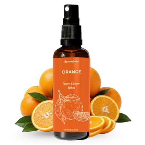 Aromafume Orange Room, Linen & Pillow Spray | 100Ml/3.38 Fl Oz | With Pure Orange Essential Oil | Aromatherapy Spray For Relaxation, Sleep & Stress Relief | Mist For Bedding, Fabrics