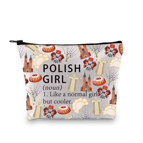 Gzrlyf Poland Country Makeup Bag Polish Gift Poland Souvenirs Travel Gift Polish Stuff Zipper Pouch (POLISH noun)