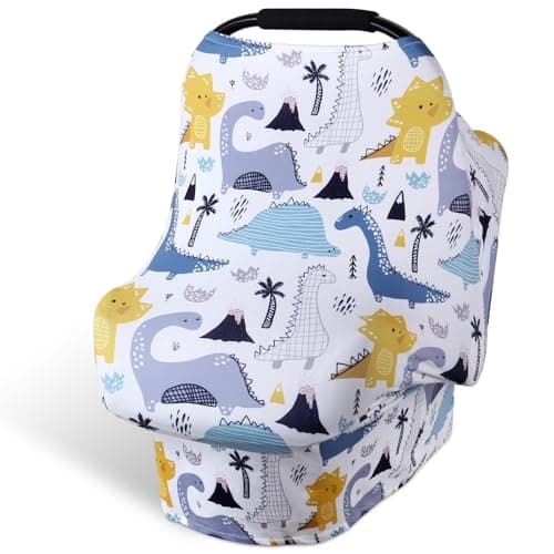 Rquite Allin1 Car Seat Cover Baby Carseat Covers for Girl Boy Stretchy Soft Infant Car Seat Cover Multiuse Baby Carrier Cover Car Seat Canopy Stroller Sun Shade Nursing Breastfeeding Cover