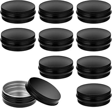 10PCS Aluminium Tin Cans Small Tin Lip Balm Containers Metal Tins with Lids Screw Pots Sample Pots Salve Tins with Screw Lid for Lip Balms Salves Lotion Bars Candles