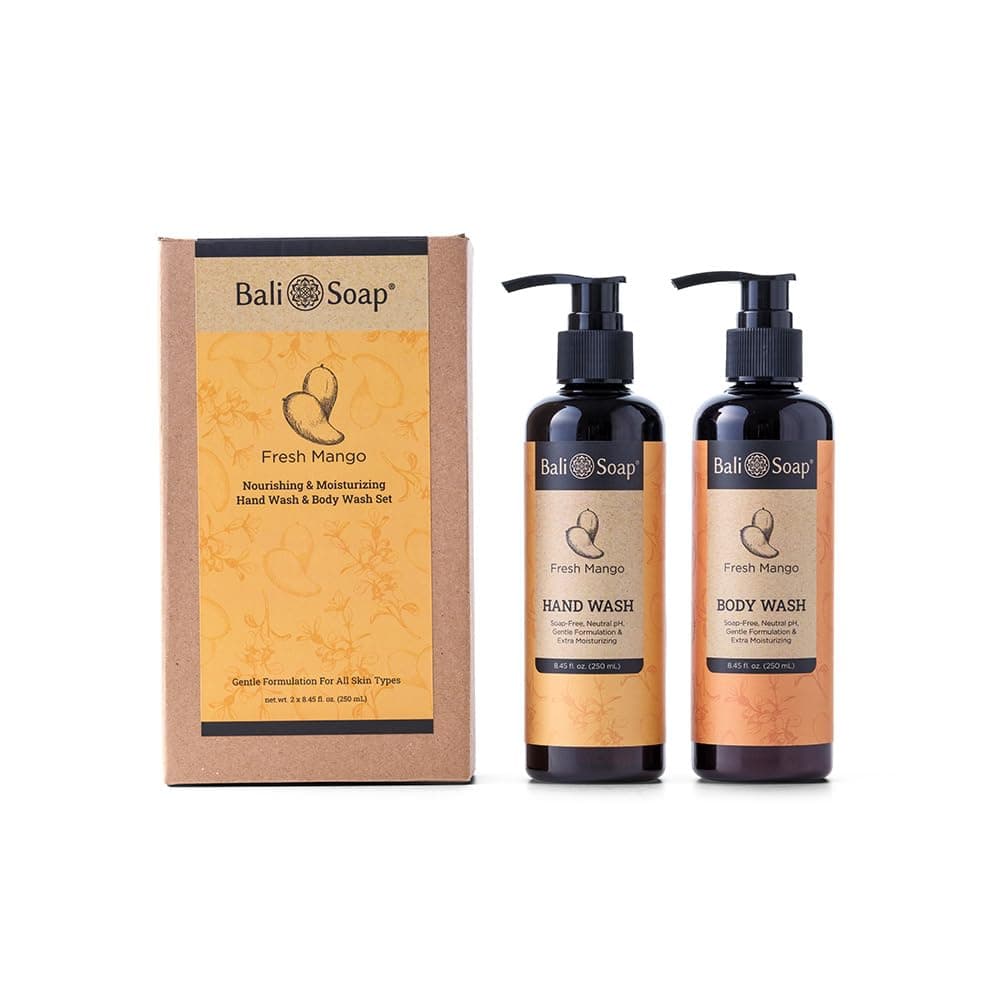 Bali Soap - Set of 2 Fresh Mango Bath Body Works Hand Wash - Moisturizing & Nourishing, pH Neutral with Gentle Formulation, Suitable For Vegans & For All Skin Types, 8.5 fl oz each