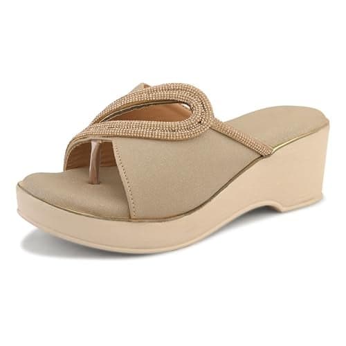 Centrino Women's Wedge Heel Sandals | Stylish Slip-On Sandals for Ladies | Soft Cushioned Footbed for Comfort | Elegant & Trendy Design | Lightweight and Durable Fashion Footwear 9404-5