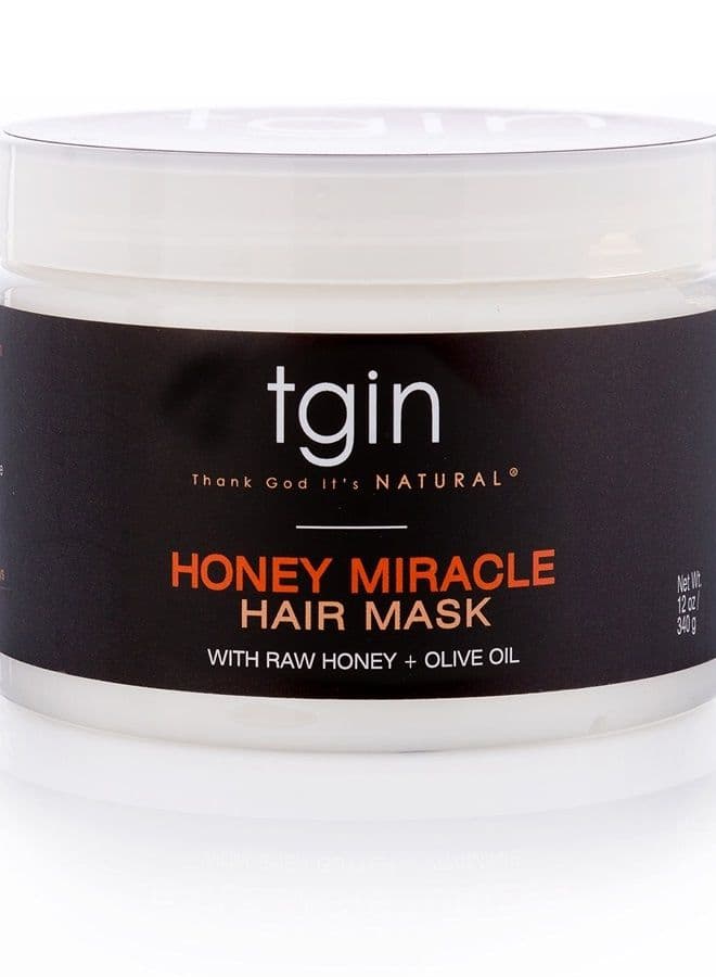 tgin Honey Miracle Hair Mask for Natural Hair - 12 oz - Dry Hair - Curly Hair - Type 3c and 4c hair - Deep Conditioner