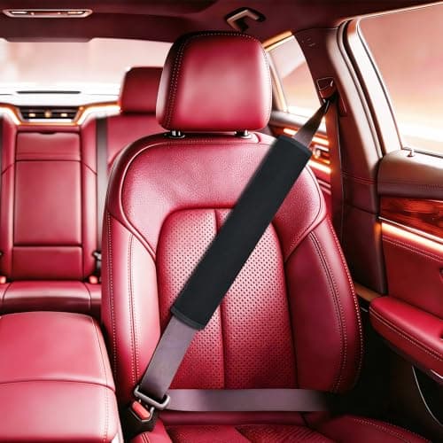 VRSHMB Extended Seat Belt Cover Pad 2 Pack Soft Comfortable Universal Seatbelt Covers for Adults and Kids Fits Car Seat Belts Armrest and Backpacks Black