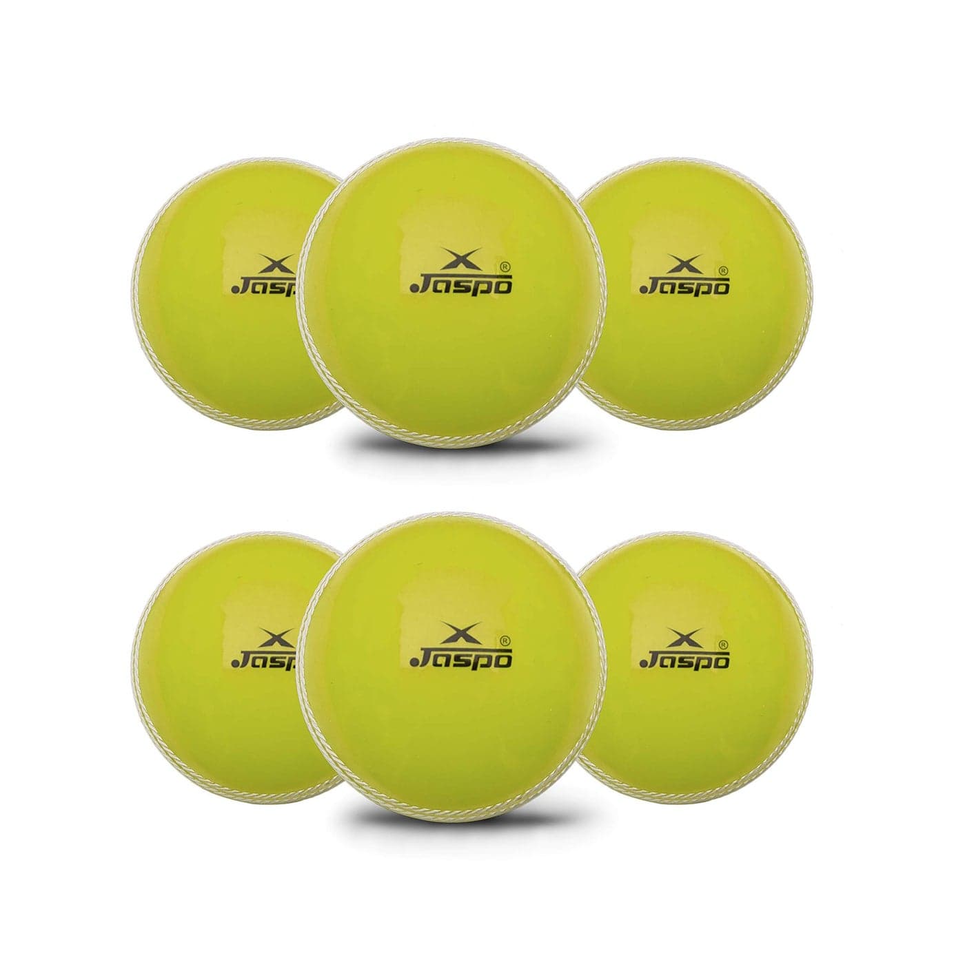 jaspo Polyvinyl Chloride (PVC) T-20 Soft Cricket Ball 110 Gm. Yellow (Pack Of 6)