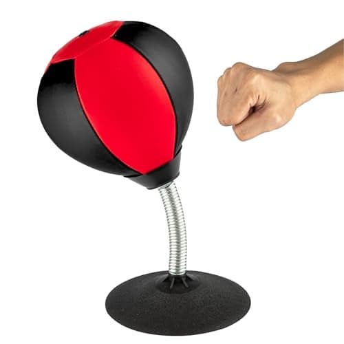 Stress Buster Desktop Punching Bag - Suctions to Your Desk, Raipoment Heavy Duty Stress Relief Ball, Funny Gifts for Boss or Coworker