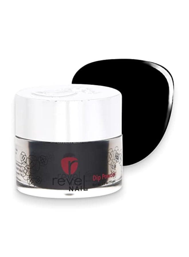 Revel Nail Dip Powder Black Dip Powder for Nails Chip Resistant Dip Nail Powder with Vitamin E and Calcium DIY Manicure Barbara