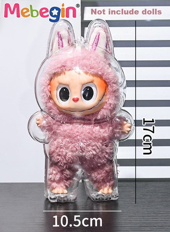 Protective Case Compatible with LABUBU Doll, Clear Hard Display Box for Doll, Suitable for Shelf and Outdoor Showcase (Doll Not Included), 17*10.5cm