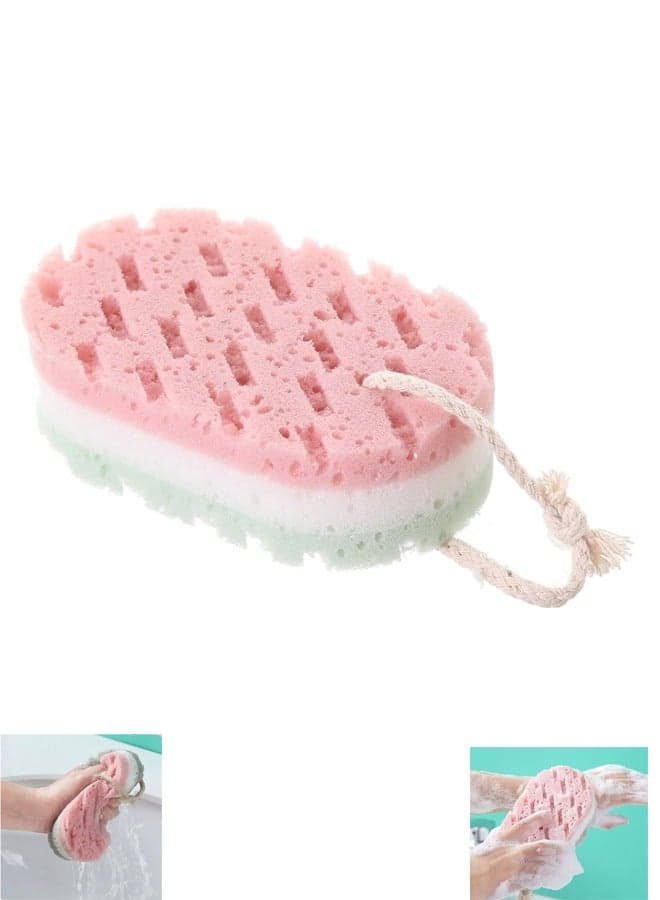 Scrub Sponges 3 Colors Cleaning Loofahs Sponge Bath Sponge Body Scrubber Shower Pouf Cleaning Loofahs Sponge