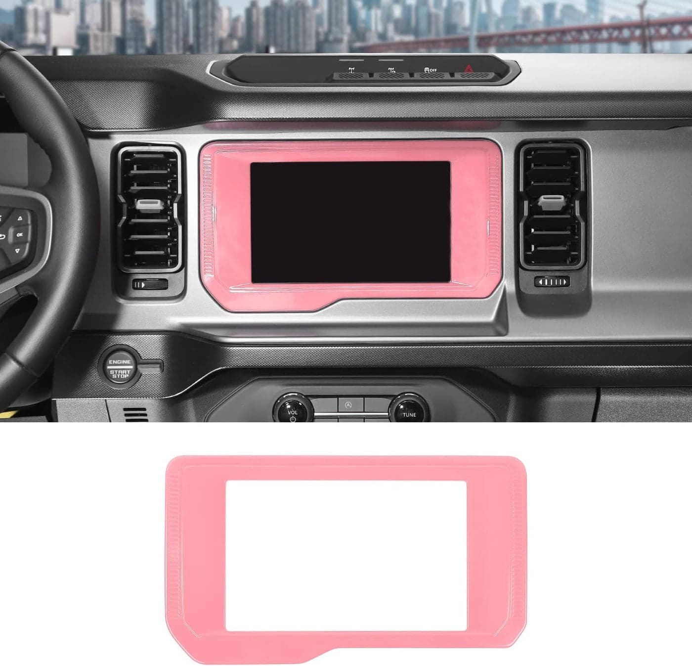 RAZPOY Pink Navigation Panel Frame Cover for 2021-2023 Ford Bronco