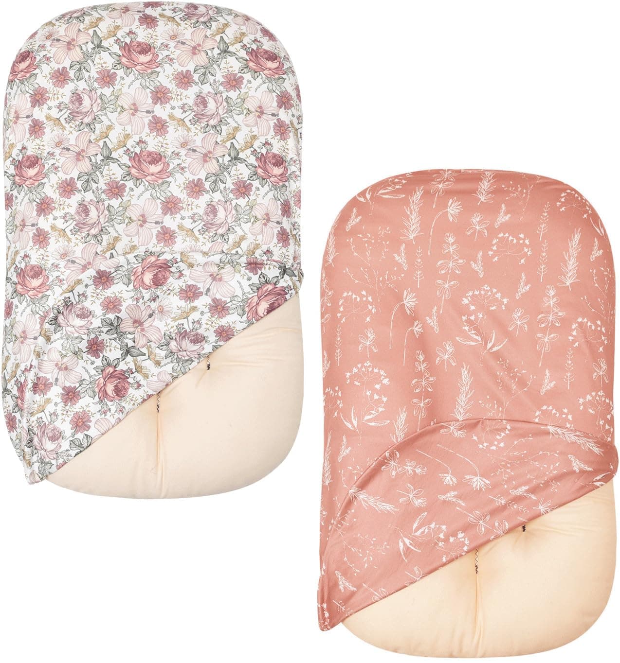 Little Jump 2 Pack Western Wild Flowers Baby Lounger Cover Soft Cotton Slipcover Fits Newborn Lounger for Baby Boys and Girls Infant Lounger Cover2 Pack Vintage Floral