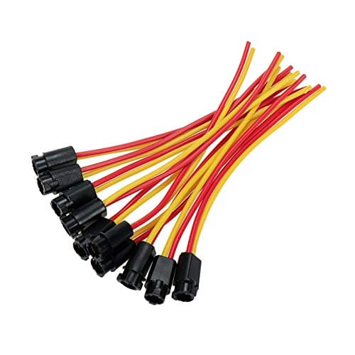 Modengzhe Car Dashboard Light T5 Socket Wiring HarnessT5 Twist Socket Panel Cluster Plug LED Bulb Wedge Light Base Cable for AutomobilesPack of 10