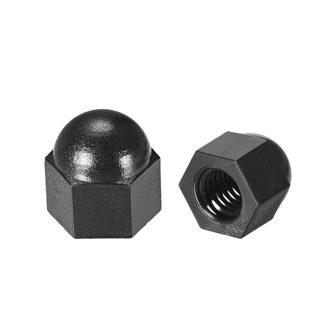 uxcell Acorn Hex Cap Nuts 10Pcs M6 Dome Nuts Nylon Hexagon Decorative Cap Nut for Screws Bolts Black
