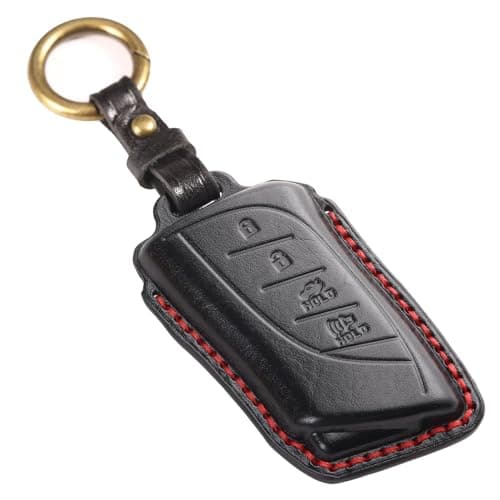 EASYANT Leather Car Key Fob Cover for Lexus 2021-2025 RX 350 ES Compatible with Lexus New LS NX Key Shell Case Black
