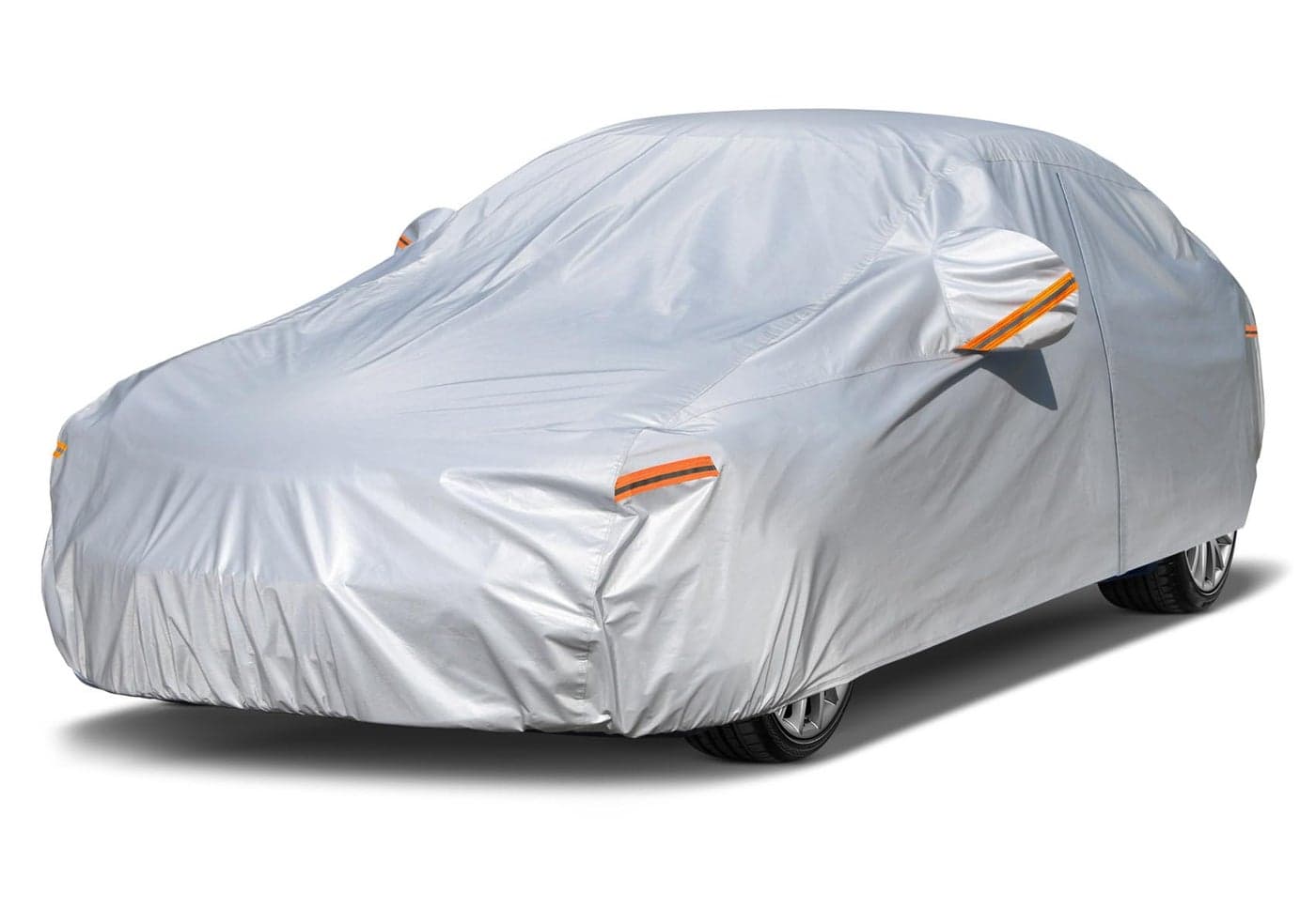 Kayme 6 Layers Car Cover Waterproof All Weather for Automobiles Outdoor Full Cover Rain Sun UV Protection with Zipper Cotton Universal Fit for Sedan 194208 inch