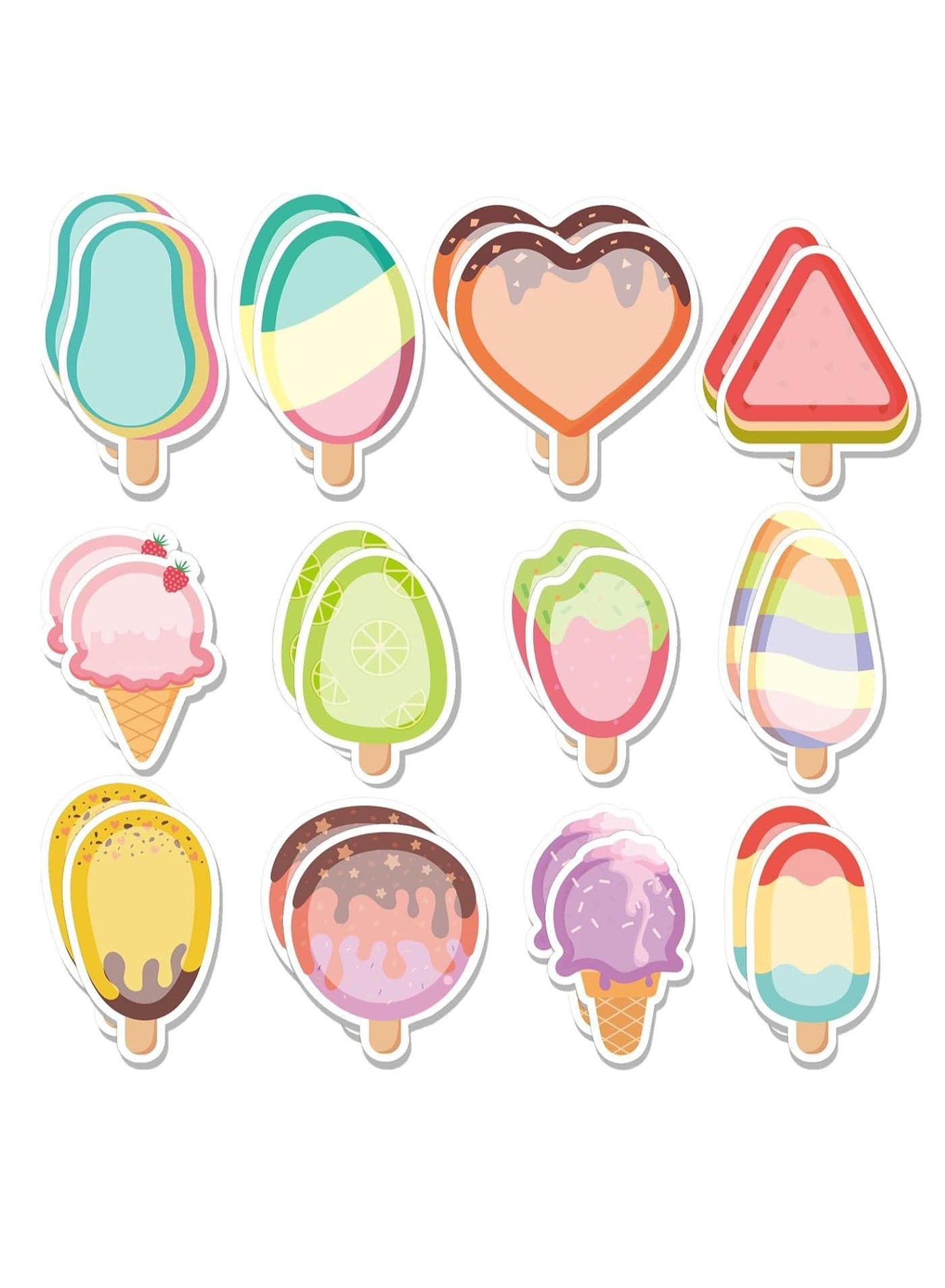 720 Piece Creative Kawaii Sticky Notes Set Large Capacity Self Adhesive Reusable Suitable for Students Refrigerator Memos Office Supplies Ice Cream Design
