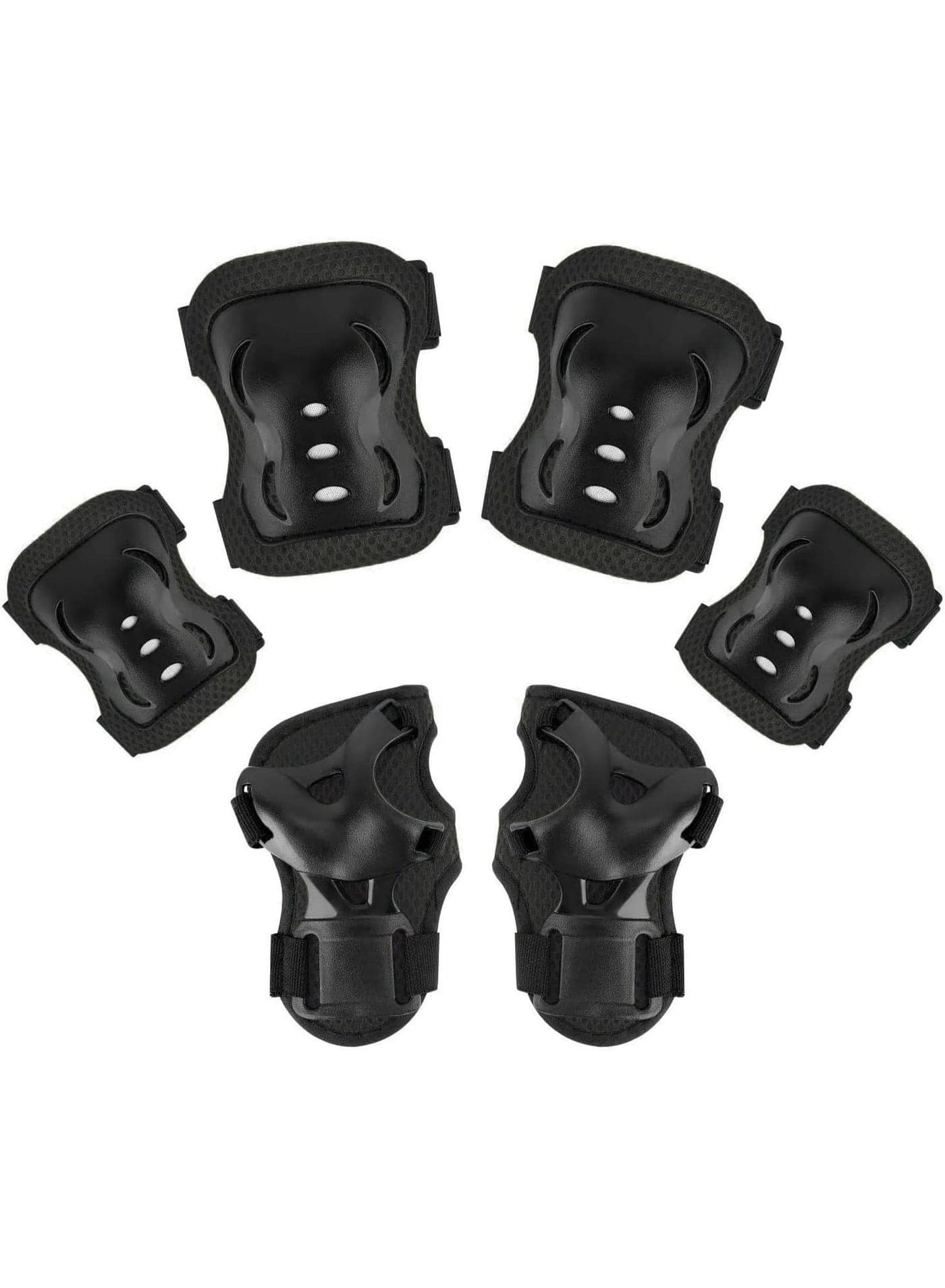Spartan Knee & Elbow Pads and Wrist Protective Set Black XS SP-9061XS