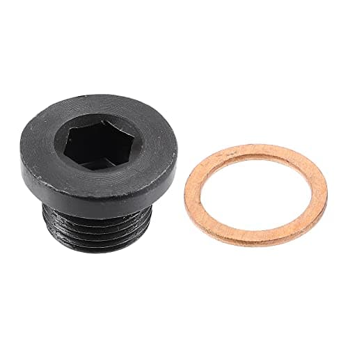 X AUTOHAUX M18x1.5 Steel Engine Oil Drain Plug Screw with Gasket for BMW 545i 550i 650i 750i 760i X5 X6 E60 E63 for Mazda 3 5 6 CX-5 CX-7 RX-8 Black