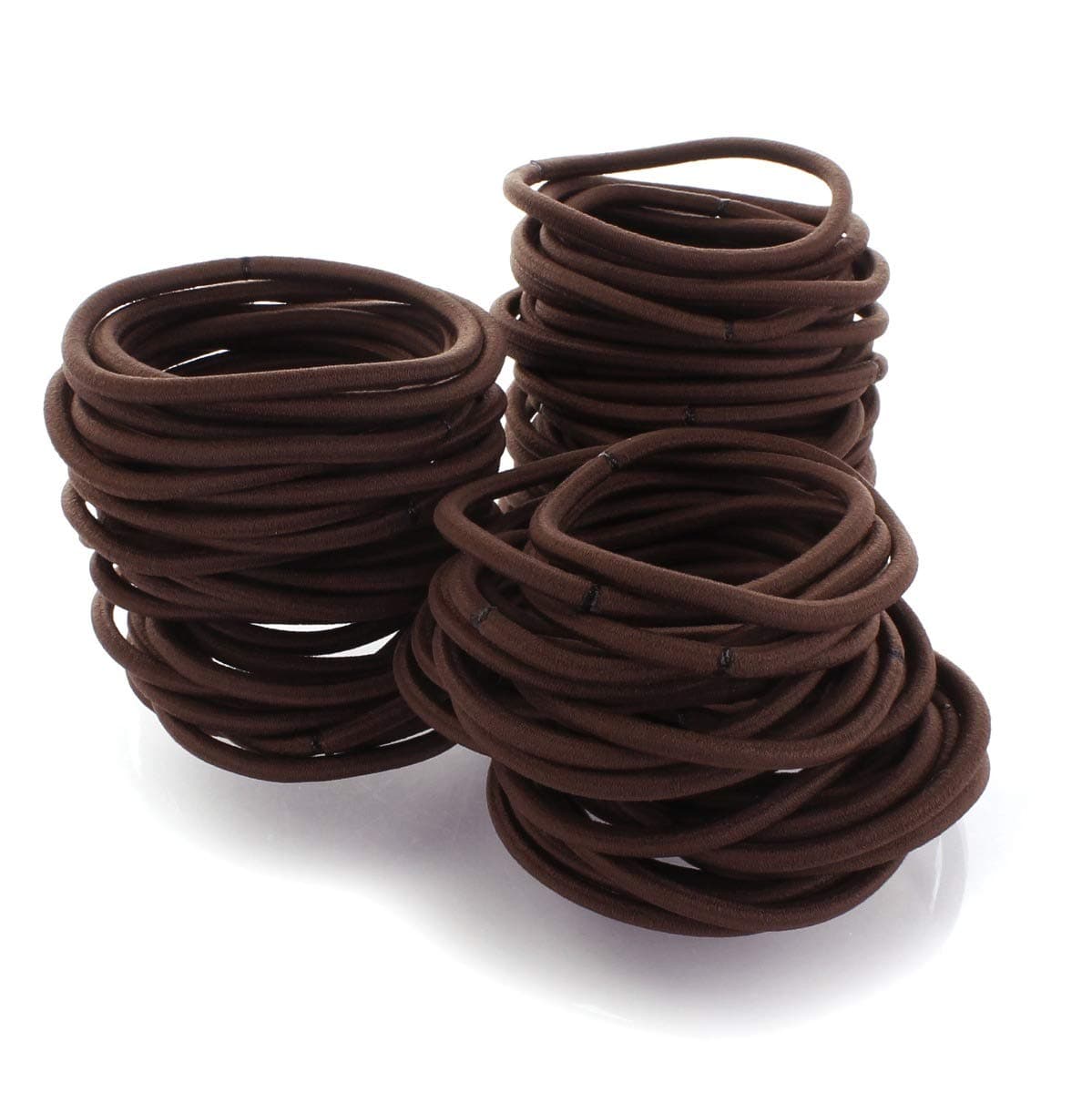 My Lello Hair Elastics Hair Ties Professional Grade Ponytail Holders 100 Pack Brown