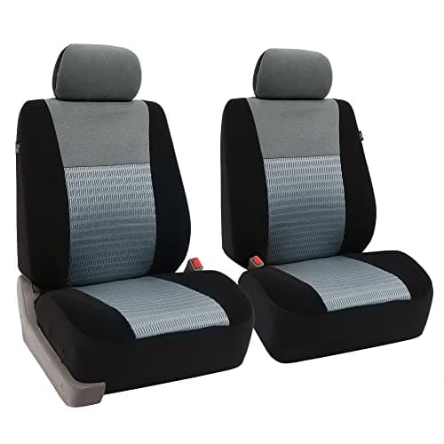 FH Group Trendy Elegance 3D Air Mesh Car Seat Covers - Universal Fit, Washable Seat Cover for SUV, Sedan, Van, Gray, Front Set