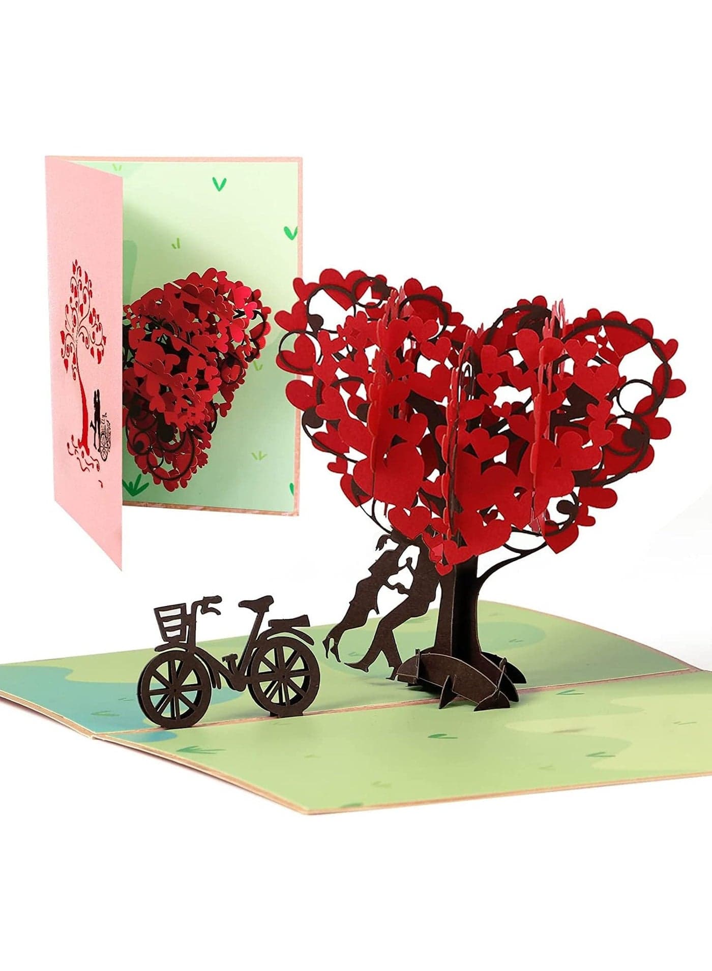 Love Tree Kisses Pop Up Cards, Girlfriend Boyfriend Happy Birthday Anniversary Cards For Wife Husband Couple Romantic Birthday Wedding Thank You Cards 3D Pop Up Handmade Proposal Wedding Cards