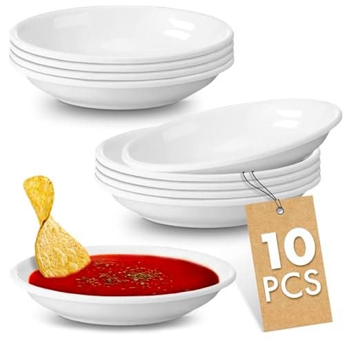 10 Pcs Melamine Sauce Cups Set – 3.62 Inch Small Break-Resistant Soy Sauce Dipping Bowls, Dishwasher Safe Stackable Design – Dipping Plates for Sushi, Condiments, Snacks, Appetizers, Party & Home Use