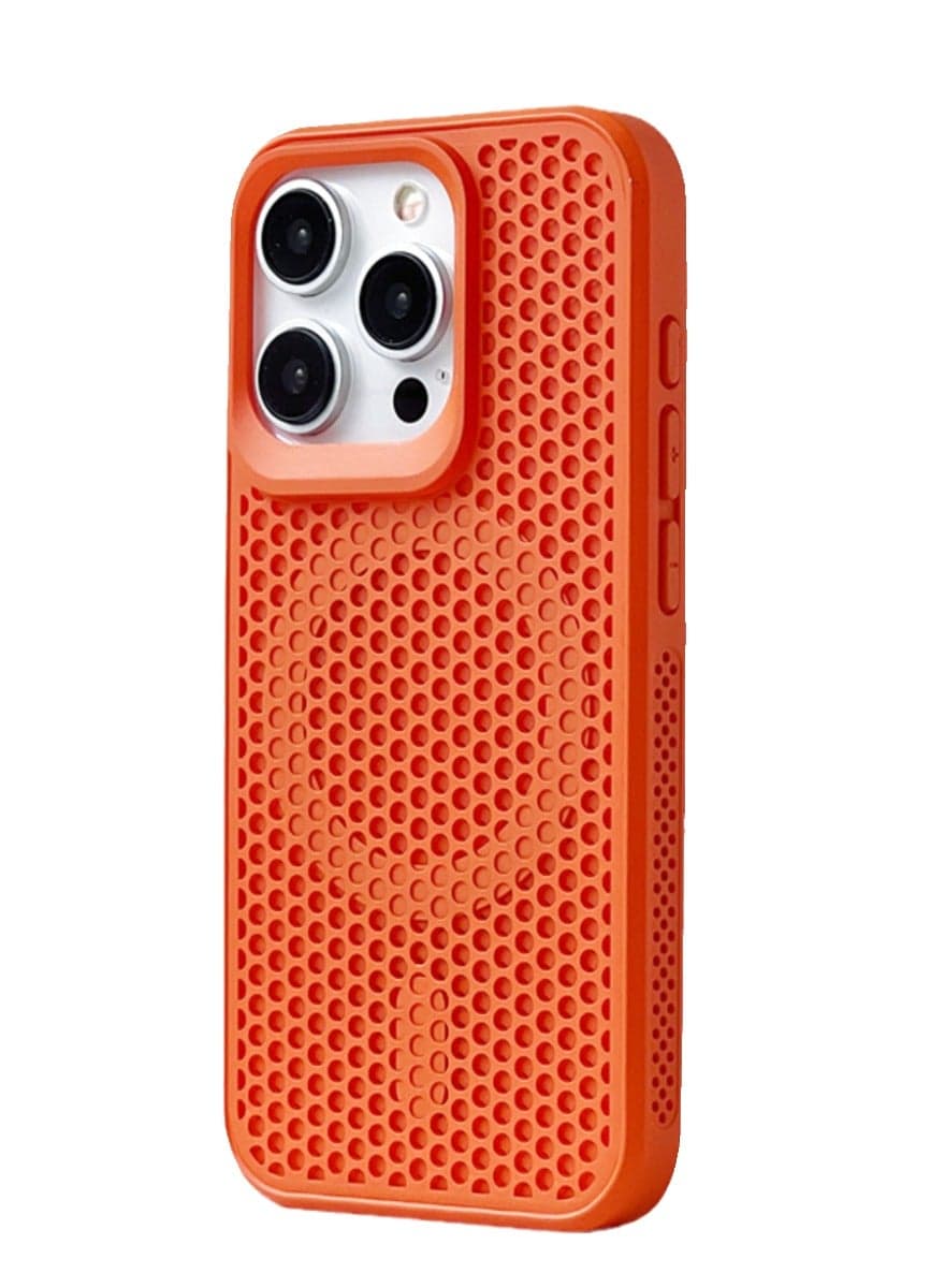 Honeycomb structure magnetic heat dissipation mobile phone case | Supports MagSafe wireless charging | Suitable for iPhone Pro Max series | Special for summer