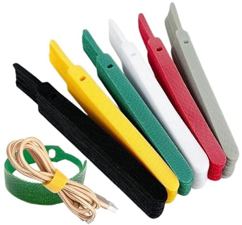 QUALIALL 150 Reusable Cable Ties, Strong Adhesion Nylon Cord Ties for PC and Wire Management, Durable. 5.9"