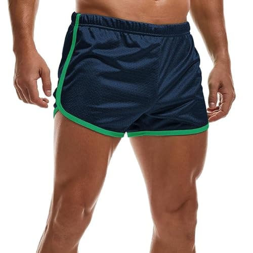 AIMPACT Mens Running Shorts Breathing Workout Gym Booty Short Shorts Darkblue