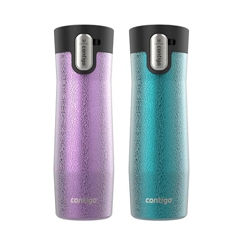 Contigo AUTOSEAL West Loop Vacuum-Insulated Stainless Steel Travel Mug with Easy-Clean Lid, 20 oz, 2-Pack