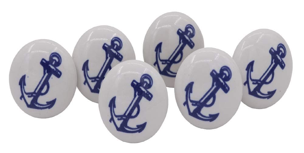 THDC Nautical Drawer Pulls, Drawer Knob, Cabinet Knob, Kitchen Cabinet Pull, Door Knob, Door Pulls (Set of 6) (Anchor with Rope)
