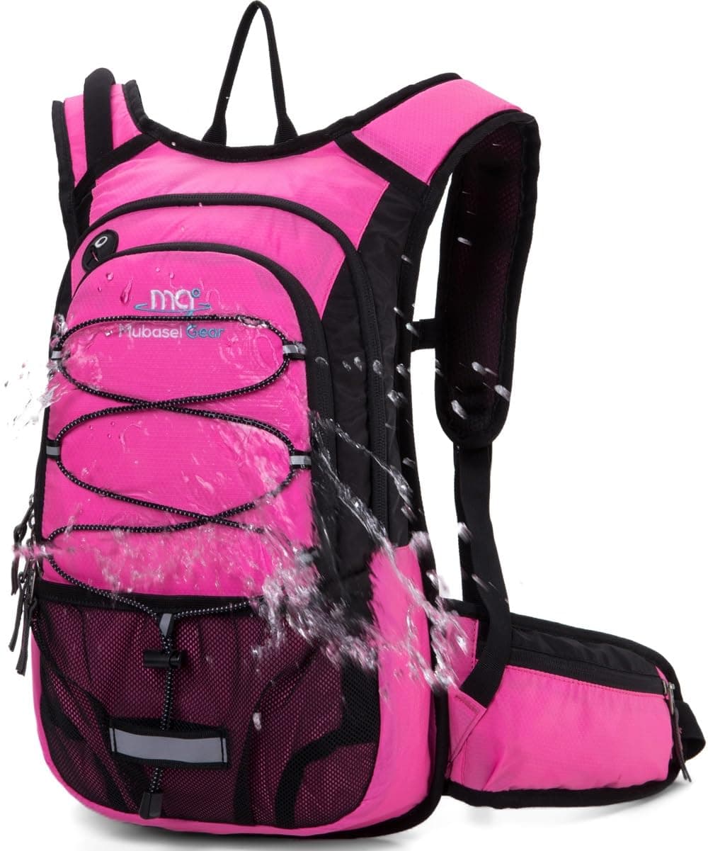 15L Insulated Hydration Backpack Pack with 2L Water Bladder Lightweight Hiking Backpack Bag for Women Men Daypack for Hiking Running Festival Camping Biking (Fushia)