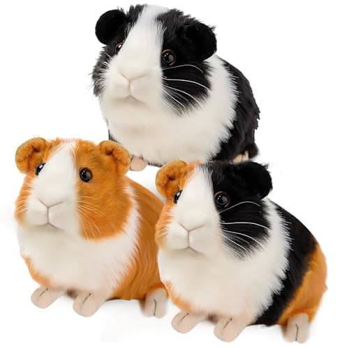 redaica 3pc Guinea Pig Stuffed Animals Realistic Plush Cute Plushie Toys for Kids Small Live Animals Pet Doll Toy for Boys Girls Birthday