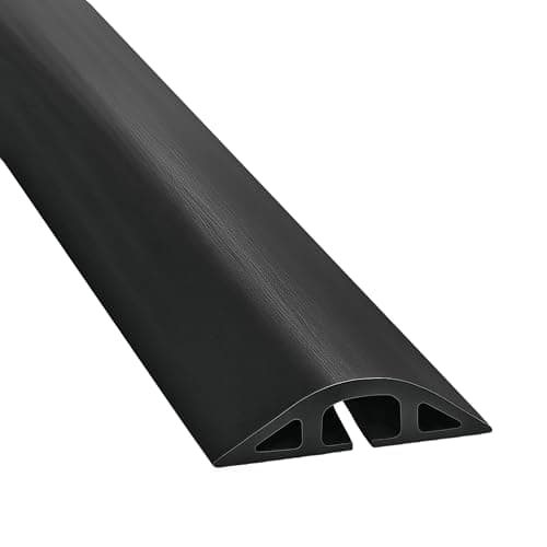 Electriduct D-2 Rubber Duct Cord Cover - 30 Inch (2.5 Feet) Black Floor Cable Protector