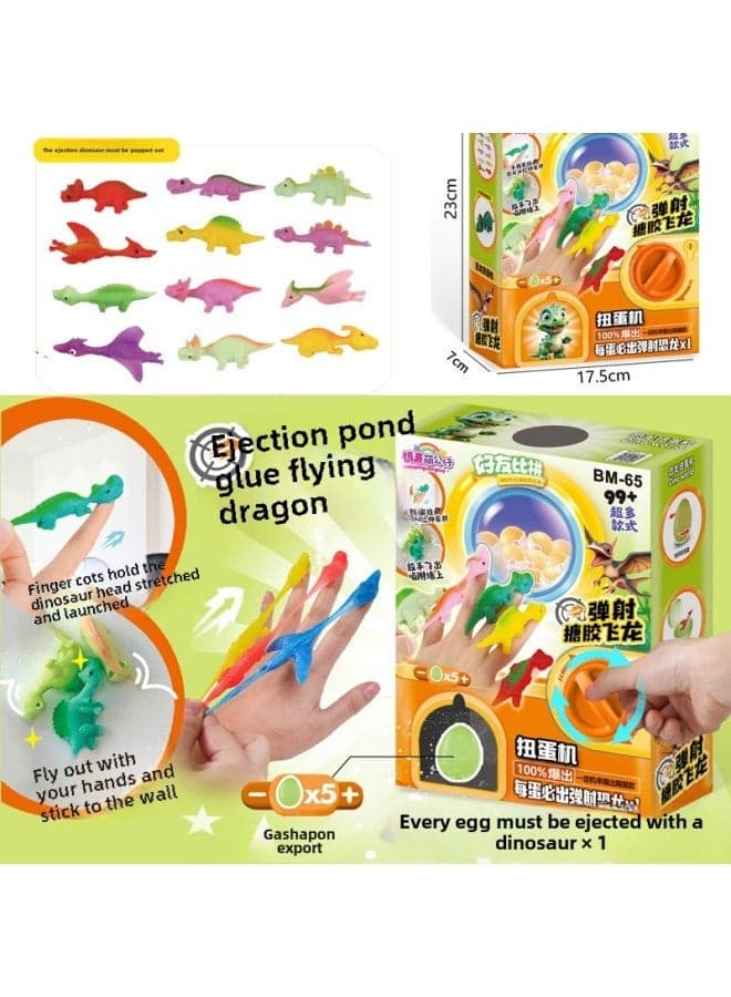 Kids Egg Twister Grab & Spin Machine with Music & Blind Box Gifts - Small Pinch Egg Toys for Kindergarten, Perfect Gift for Girls & Boys - Catapult, Flying Dragon Themes