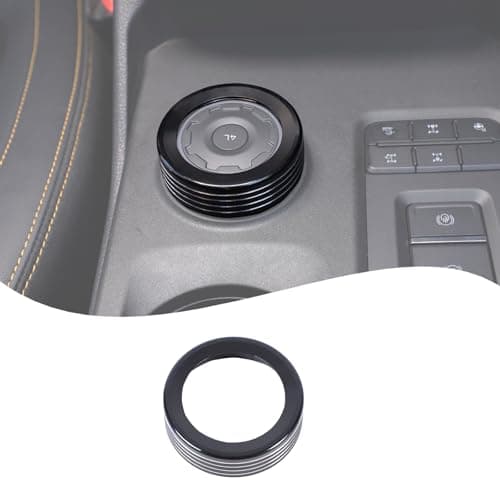 Lcojicep Car Driving Mode Knob Ring Trim Cover Compatible Ford Ranger 2023 2024 Aluminum Gear Panel Driving Mode Select Switch Knob Cover Decorative Accessories (Black)