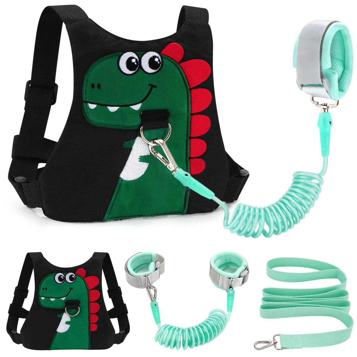 Toddler LeashBaby Walking Safty Harness and Child Anti Lost Wrist Link for GirlsBoys Travel Black