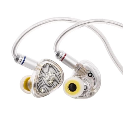Linsoul TANGZU Wan'er S.G II In Ear Monitor,HiFI Wired Earbuds,10mm Dynamic Driver PET Diaphragm Gaming IEM Earphones with 2Pin Detachable OFC Cable for Audiophile DJ Stage (Clear White, 3.5mm No Mic)