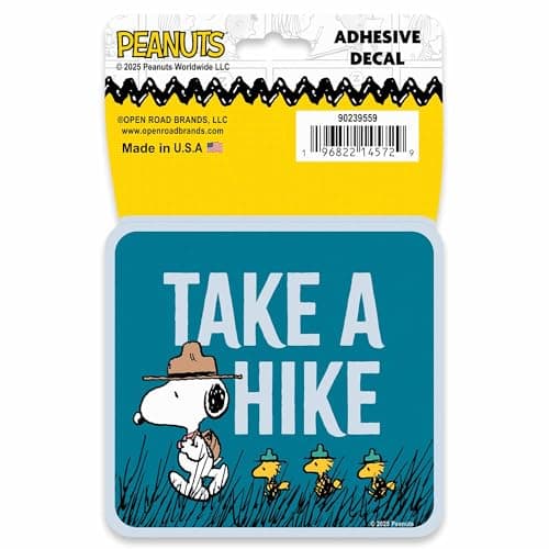 Peanuts Snoopy Take a Hike Adhesive Vinyl Decal Funny Snoopy Sticker for Car Water Bottle or Laptop