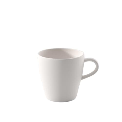 Villeroy & Boch Manufacture Rock Blanc Coffee Cup, Premium Porcelain, Made in Germany, Dishwasher and Microwave Safe, Generous 9.75 oz Capacity 3.75 in Tall, Rich, Creamy White