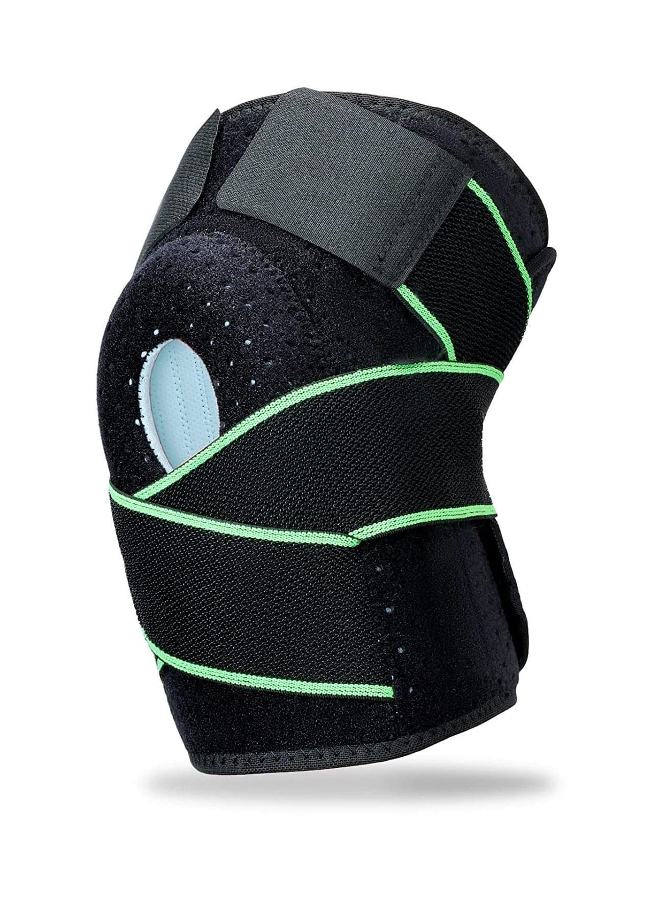 Adjustable Knee Braces with Side Patella Stabilizers Gel Pads for Running,Hiking,Yoga,Basketball,Gym,Tennis,Volleyball (Green)